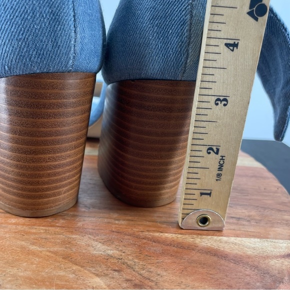 Design Lab Oni Bow Ankle Strap heel Sandals Denim, 10 blue - Picture 10 of 10